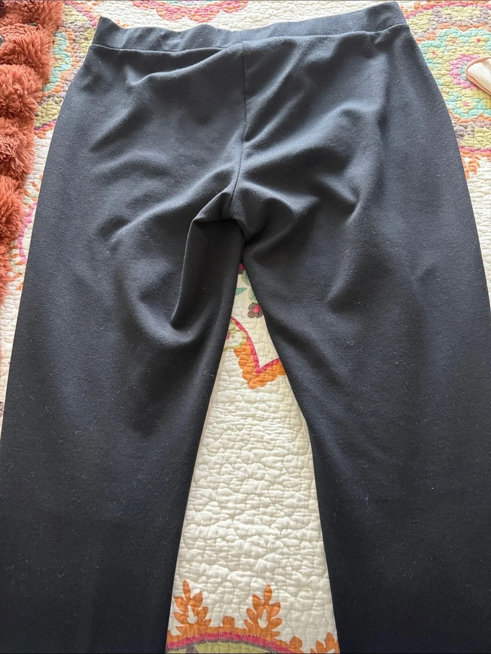 Michael Kors Black Women's Faux-Leather Panel Stretch pants medium